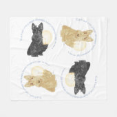 Black and Wheaten Scotties Fleecedecke (Vorderseite (Horizontal))