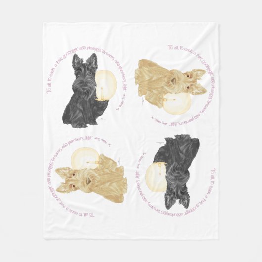 Black and Wheaten Scotties Fleecedecke (Vorderseite)