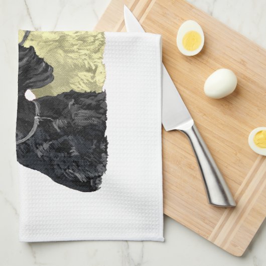 Black and Wheaten Scotties Geschirrtuch (Viertel Falte)