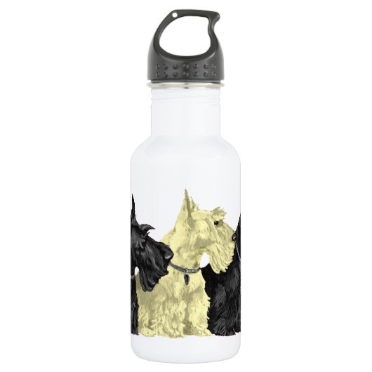 Black and Wheaten Scotties Trinkflasche (Vorderseite)
