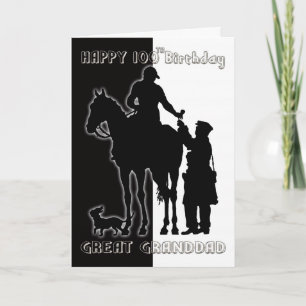 Black and White 100th Birthday Card Greatgrandad Karte