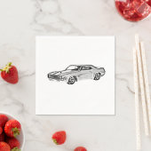 Black and White 1969 Camaro Z28 Paper Party Serviette (Beispiel)