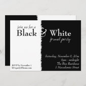 Black and White 2 Themenparty Einladung (Vorne/Hinten)