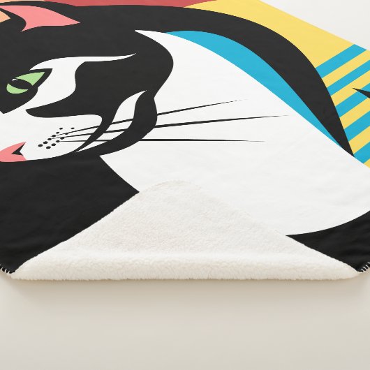 Black and White Abstract Cat Sherpadecke (3/4)
