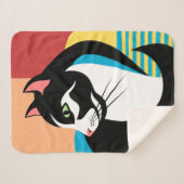 Black and White Abstract Cat Sherpadecke (Vorderseite (Horizontal))