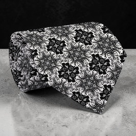 Black and White Abstract Custom Necktie Krawatte