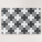 Black and White Abstract Geometric Pattern Puzzle (Horizontal)