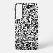 Black and White Abstract Geometric Pattern Samsung Galaxy Hülle (Rückseite)