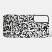 Black and White Abstract Geometric Pattern Samsung Galaxy Hülle (Rückseite (Horizontal))