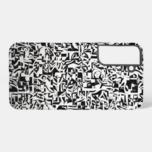 Black and White Abstract Geometric Pattern Samsung Galaxy Hülle (Rückseite (Horizontal))