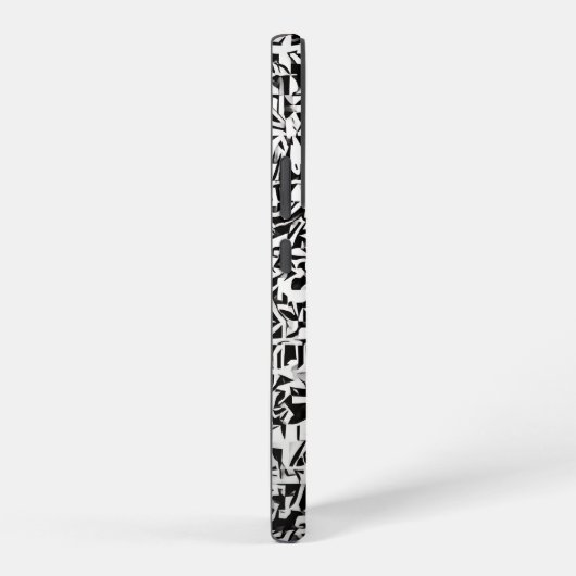 Black and White Abstract Geometric Pattern Samsung Galaxy Hülle (Rechte Seite)