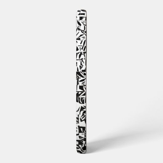 Black and White Abstract Geometric Pattern Samsung Galaxy Hülle (Linke Seite)