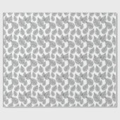 Black and White Abstract Leafs Pattern Geschenkpapier (Flach)
