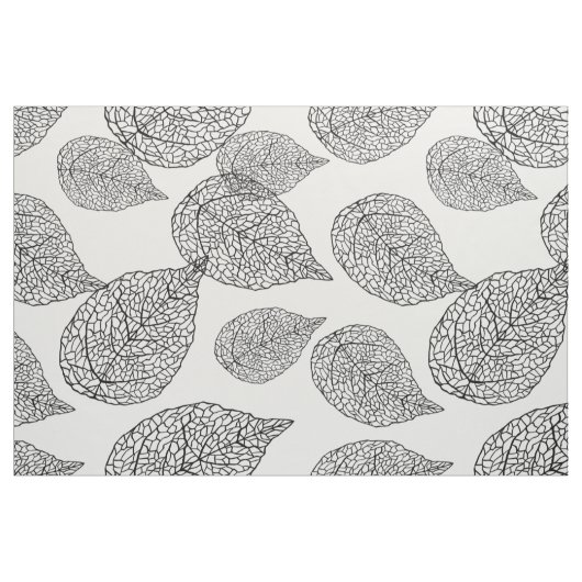 Black and White Abstract Leafs Pattern Stoff (Fat Quarter (45,7 x 55,9 cm))