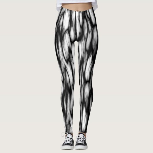 Black and White abstract  Leggings (Vorderseite)