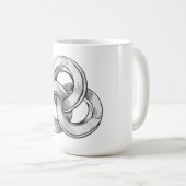 Black and white abstract of three interconnected c kaffeetasse (VorderseiteRechts)