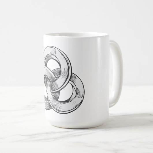 Black and white abstract of three interconnected c kaffeetasse (VorderseiteRechts)