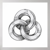 Black and white abstract of three interconnected c poster (Vorne)