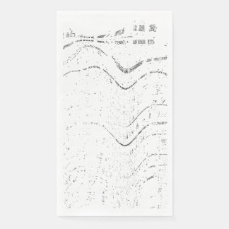 Black And White Abstract Swirl Rustic Wedding Serviette