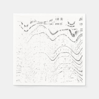 Black And White Abstract Swirl Rustic Wedding Serviette