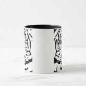 Black and White Abstract Tiger Face Mug Tasse (Zentrum)