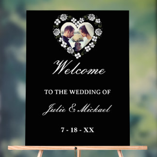 Black and White Acrylic Wedding Welcome Sign Acrylschild