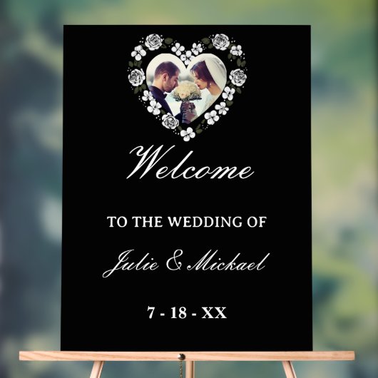 Black and White Acrylic Wedding Welcome Sign Acrylschild (Neutral)