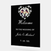 Black and White Acrylic Wedding Welcome Sign Acrylschild (Winkel)