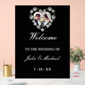 Black and White Acrylic Wedding Welcome Sign Acrylschild (Hochzeit)