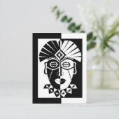 Black and white African mask Postkarte (Stehend Vorderseite)