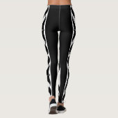 Black and White Aleph Symbol Reflection Leggings (Rückseite)