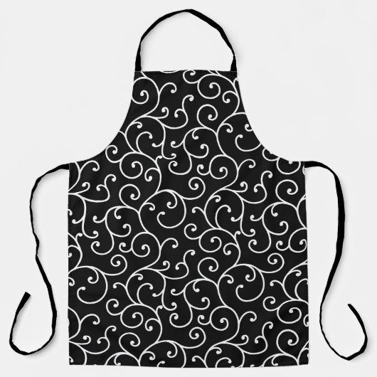 Black and White allover seamless scroll designpatt Schürze (Vorderseite)