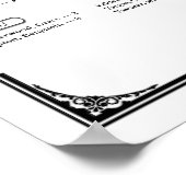 Black and White Alphabetical Wedding Seating Chart Poster (Ecke)