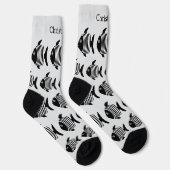 Black And White Angel Fish Design Personalised Socken (Rechts)