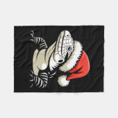 Black And White Argentine Tegu Christmas Ugly Xmas Fleecedecke (Vorderseite (Horizontal))