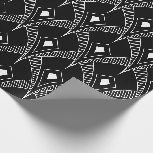 Black and white art-deco seamless pattern geschenkpapier (Ecke)
