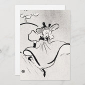 Black and White Art Jane Avril von Toulouse Lautre Einladung (Vorne/Hinten)