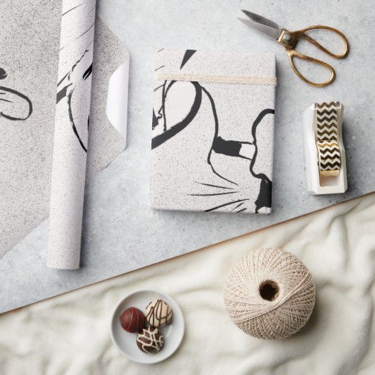 Black and White Art Jane Avril von Toulouse Lautre Geschenkpapier (Kunsthandwerk)