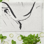 Black and White Art Jane Avril von Toulouse Lautre Geschirrtuch (Gefaltet)