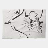 Black and White Art Jane Avril von Toulouse Lautre Geschirrtuch (Horizontal)