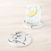 Black and White Art Jane Avril von Toulouse Lautre Getränkeuntersetzer (Seite)