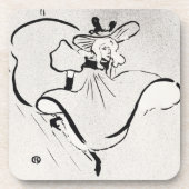 Black and White Art Jane Avril von Toulouse Lautre Getränkeuntersetzer (Vorderseite)