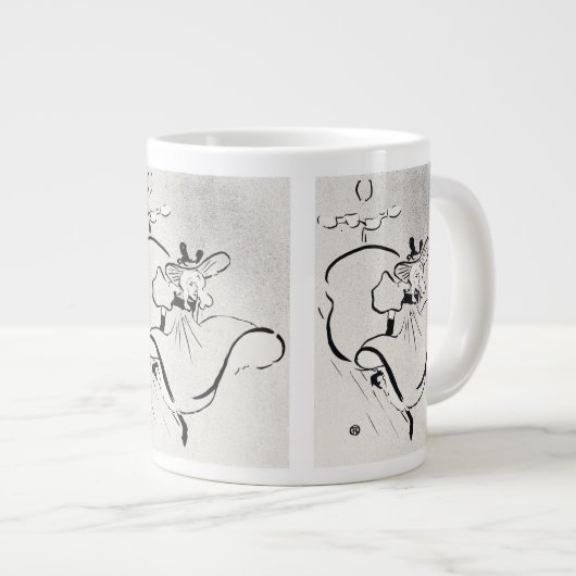 Black and White Art Jane Avril von Toulouse Lautre Jumbo-Tasse (Vorderseite Rechts)