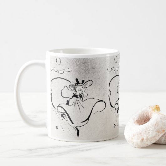 Black and White Art Jane Avril von Toulouse Lautre Kaffeetasse (Mit Donut)