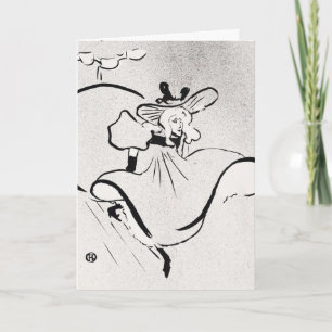 Black and White Art Jane Avril von Toulouse Lautre Karte