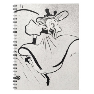 Black and White Art Jane Avril von Toulouse Lautre Notizblock