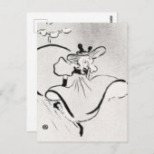 Black and White Art Jane Avril von Toulouse Lautre Postkarte (Vorne/Hinten)