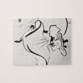 Black and White Art Jane Avril von Toulouse Lautre Puzzle (Horizontal)