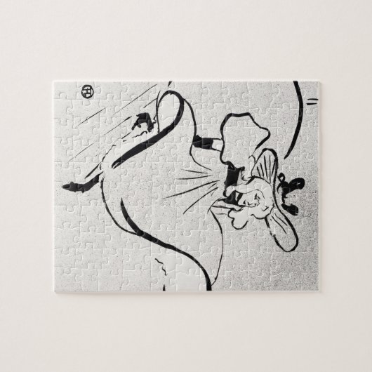 Black and White Art Jane Avril von Toulouse Lautre Puzzle (Horizontal)