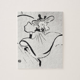 Black and White Art Jane Avril von Toulouse Lautre Puzzle